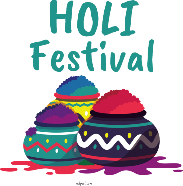 Free Holidays Holi Festival Design For Holi Clipart Transparent Background