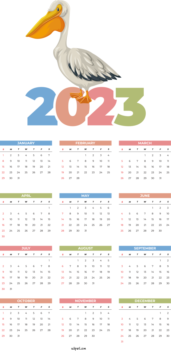 Free Life Calendar 2023 For Yearly Calendar Clipart Transparent Background