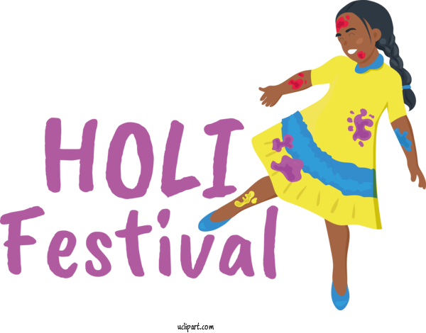 Free Holidays Logo Human Design For Holi Clipart Transparent Background