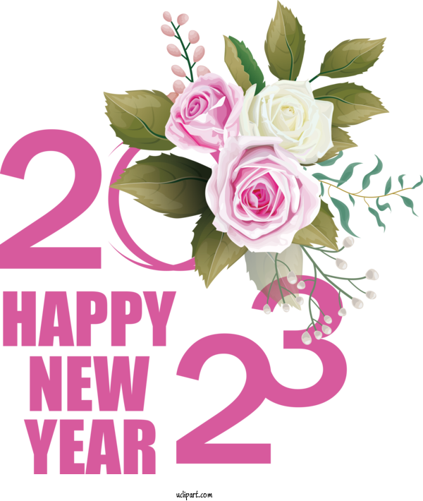 Free Holidays Design Floral Design Visual Arts For New Year 2023 Clipart Transparent Background