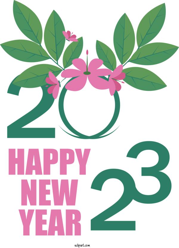 Free Holidays Flower Logo For New Year 2023 Clipart Transparent Background