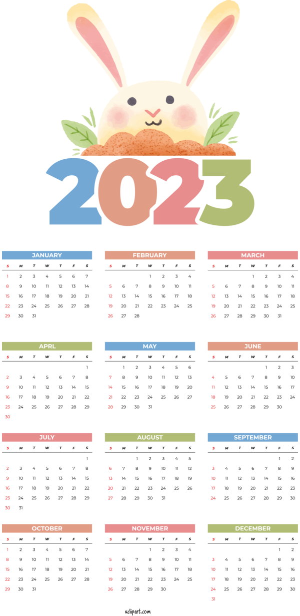 Free Life Calendar 2023 Week For Yearly Calendar Clipart Transparent Background