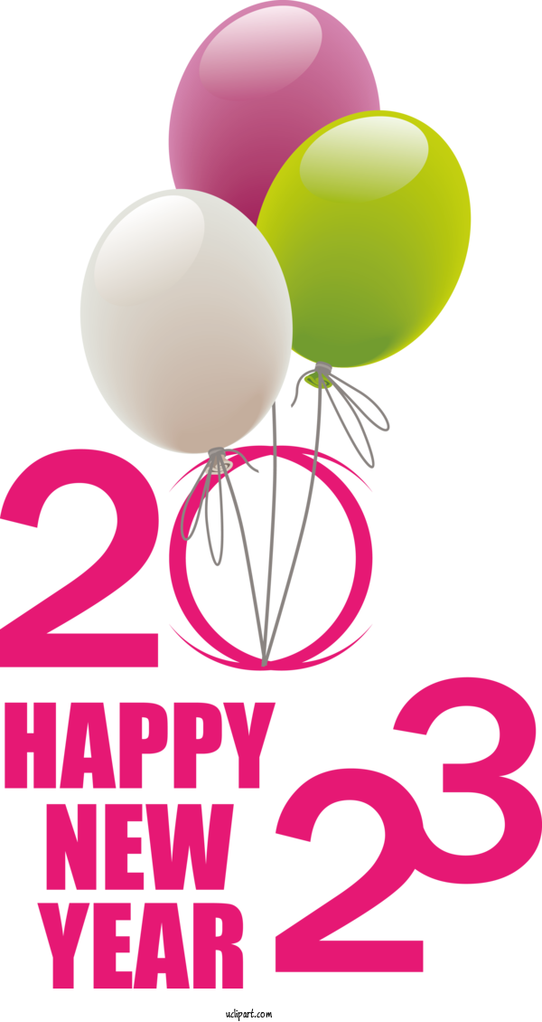 Free Holidays Logo Balloon Design For New Year 2023 Clipart Transparent Background
