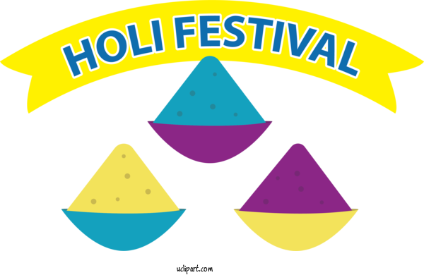 Free Holidays Line Triangle Yellow For Holi Clipart Transparent Background