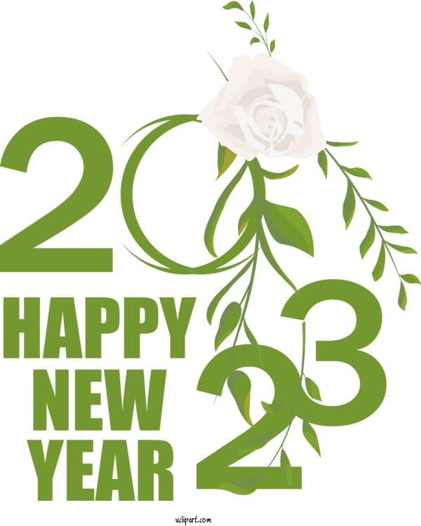 Free Holidays Floral Design Leaf For New Year 2023 Clipart Transparent Background