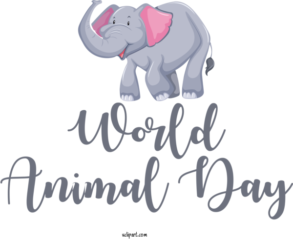Free Holidays African Elephants Indian Elephant Elephant For World Animal Day Clipart Transparent Background