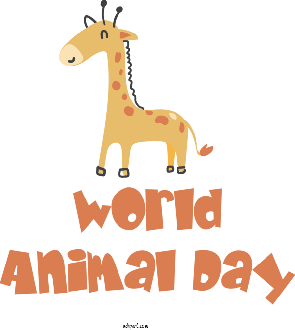 Free Holidays Giraffe Reindeer Design For World Animal Day Clipart Transparent Background