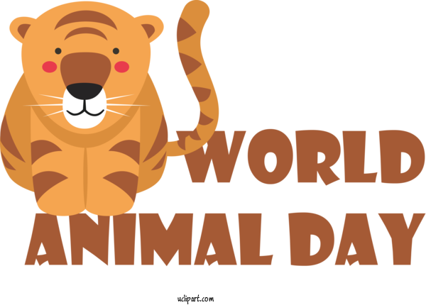 Free Holidays Lion Cat Tiger For World Animal Day Clipart Transparent Background