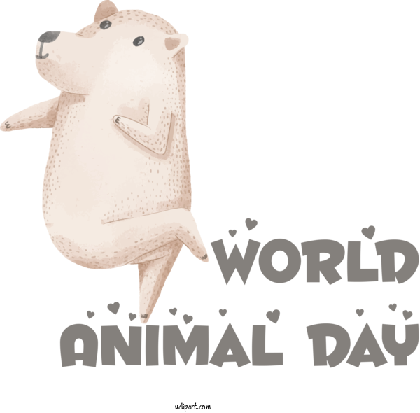 Free Holidays Bears Snout Text For World Animal Day Clipart Transparent Background