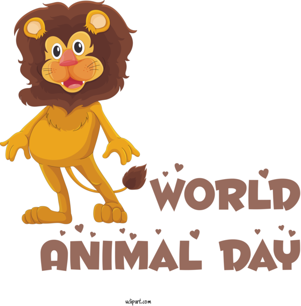 Free Holidays Royalty Free Cartoon For World Animal Day Clipart Transparent Background