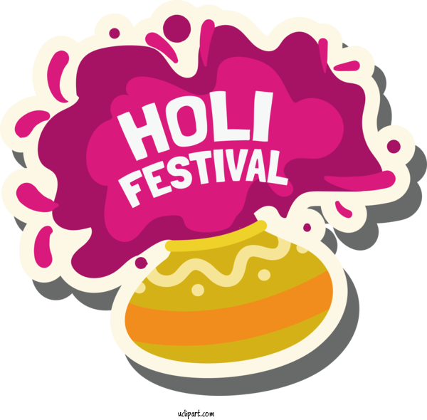 Free Holidays Logo Drawing Painting For Holi Clipart Transparent Background