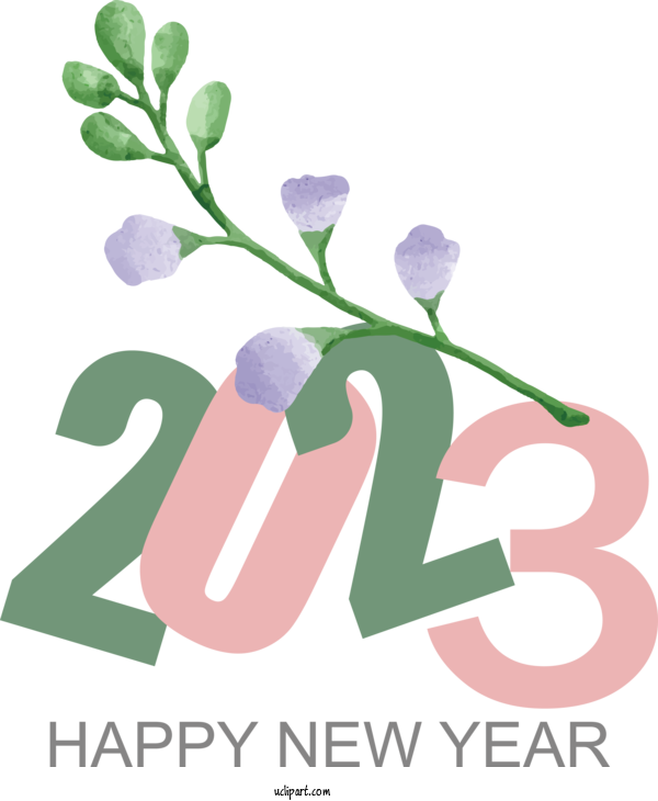 Free Holidays Floral Design Flower Human For New Year 2023 Clipart Transparent Background
