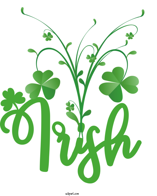 Free Holidays Four Leaf Clover Shamrock Design For Saint Patricks Day Clipart Transparent Background
