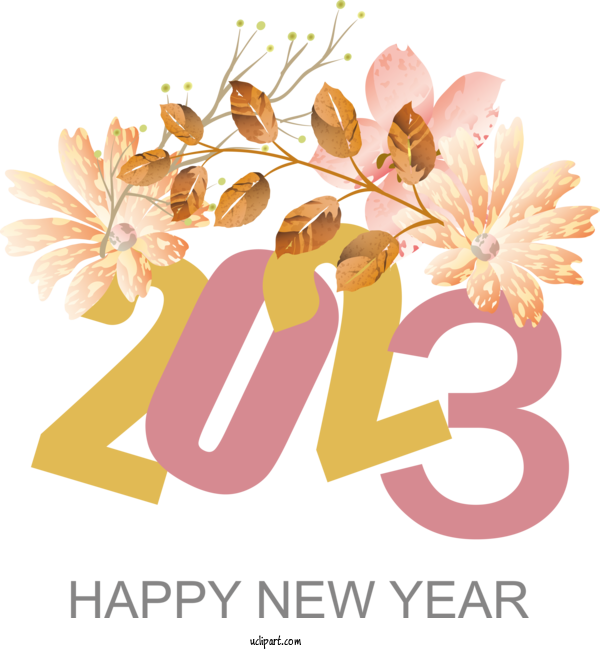 Free Holidays Floral Design Design Nail Polish For New Year 2023 Clipart Transparent Background