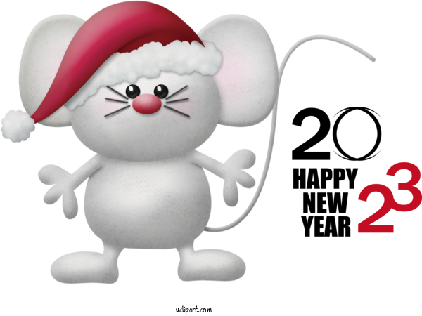 Free Holidays Computer Mouse Santa Claus Christmas For New Year 2023 Clipart Transparent Background