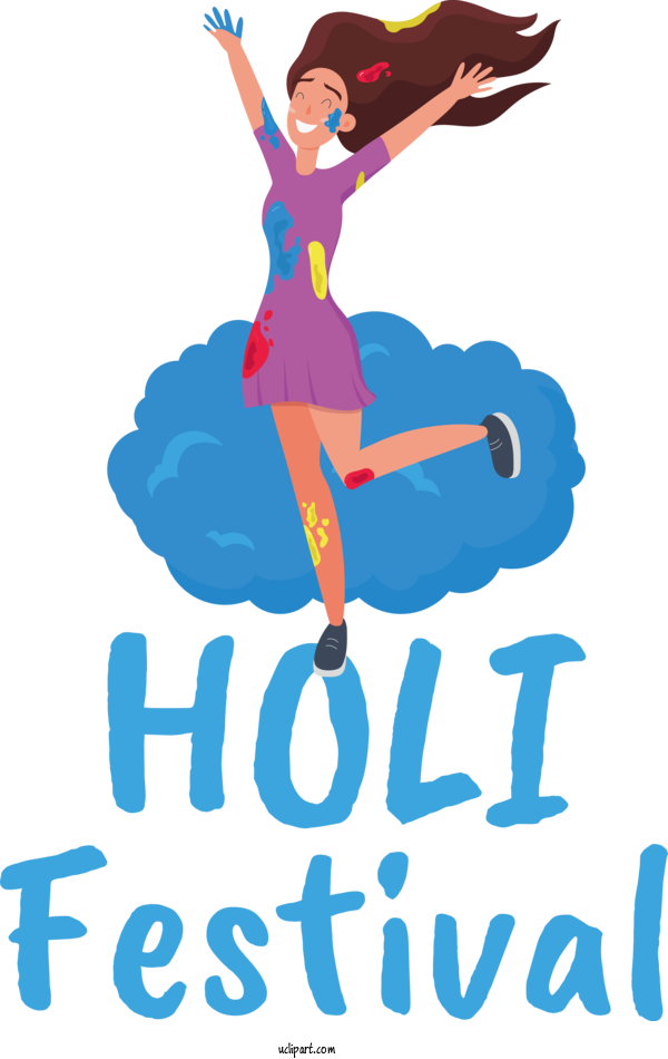 Free Holidays Human Cartoon Logo For Holi Clipart Transparent Background