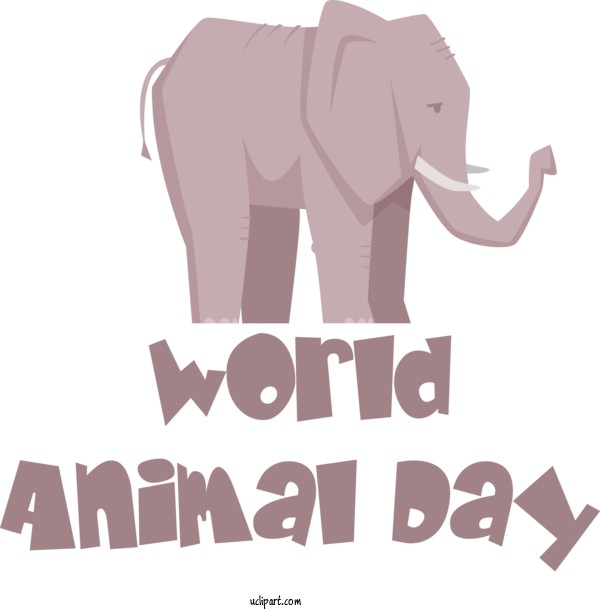 Free Holidays African Elephants Indian Elephant Elephant For World Animal Day Clipart Transparent Background