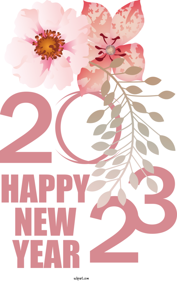 Free Holidays Design For New Year 2023 Clipart Transparent Background