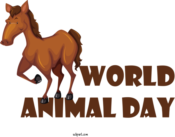 Free Holidays Mustang Halter Foal For World Animal Day Clipart Transparent Background