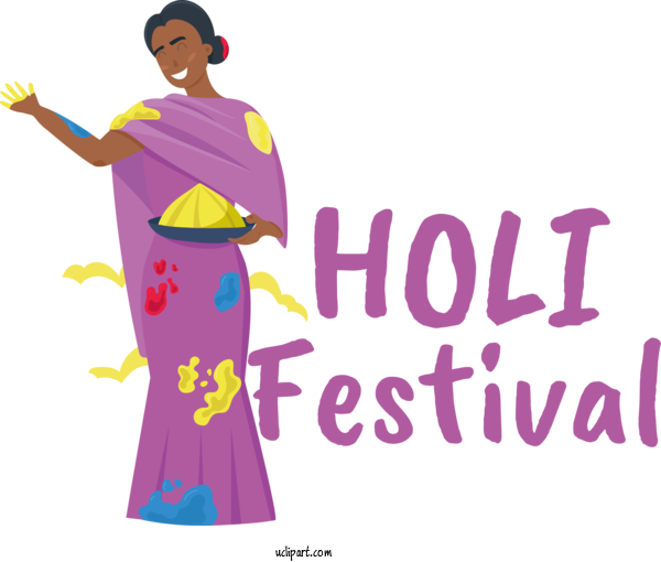 Free Holidays Cartoon Costume Logo For Holi Clipart Transparent Background
