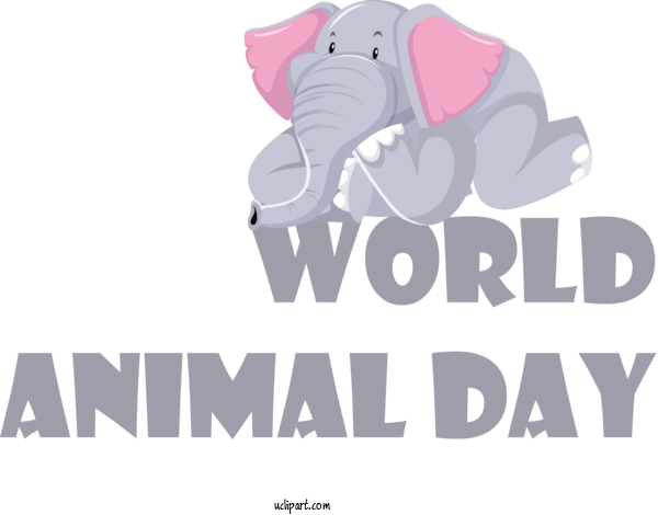 Free Holidays Elephants Elephant Design For World Animal Day Clipart Transparent Background