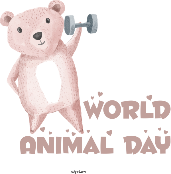 Free Holidays Bears Teddy Bear Snout For World Animal Day Clipart Transparent Background