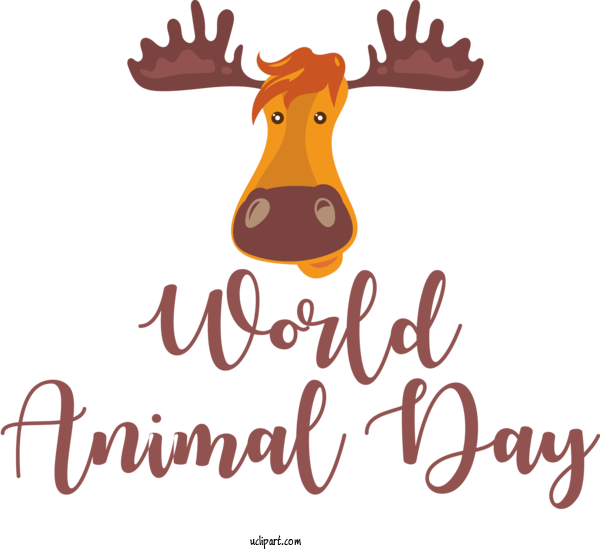 Free Holidays Reindeer Giraffids Cartoon For World Animal Day Clipart Transparent Background