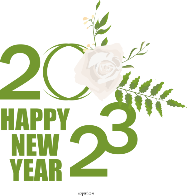 Free Holidays Floral Design Leaf Plant Stem For New Year 2023 Clipart Transparent Background