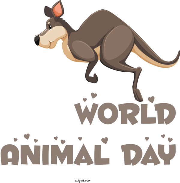 Free Holidays Dog Macropods For World Animal Day Clipart Transparent Background