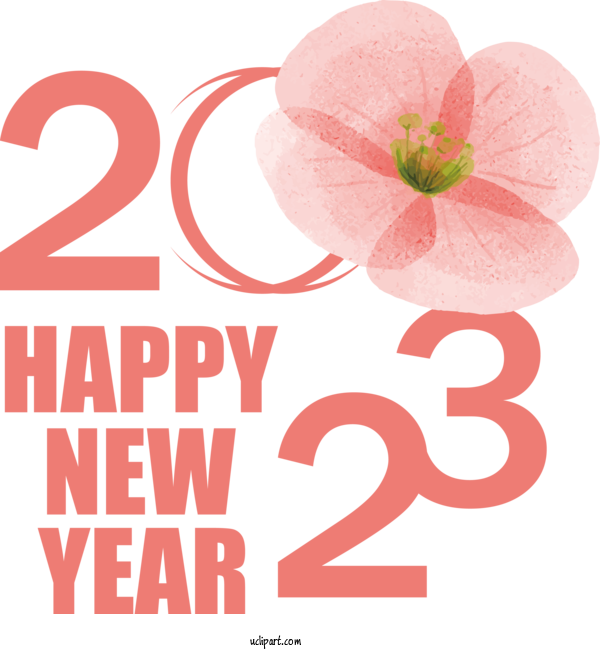 Free Holidays Cut Flowers Floral Design Flower For New Year 2023 Clipart Transparent Background