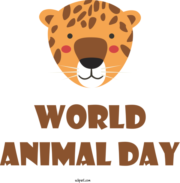 Free Holidays Tiger Leopard Cat Like For World Animal Day Clipart Transparent Background