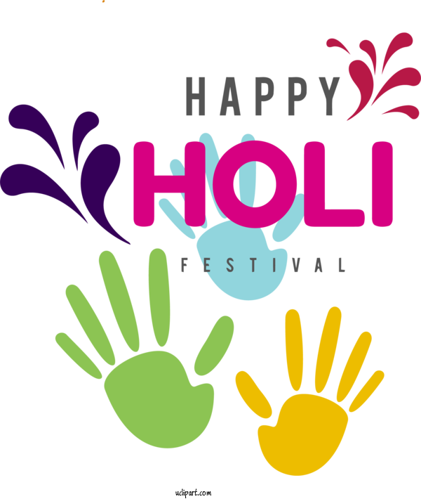 Free Holidays Flower  Cartoon For Holi Clipart Transparent Background