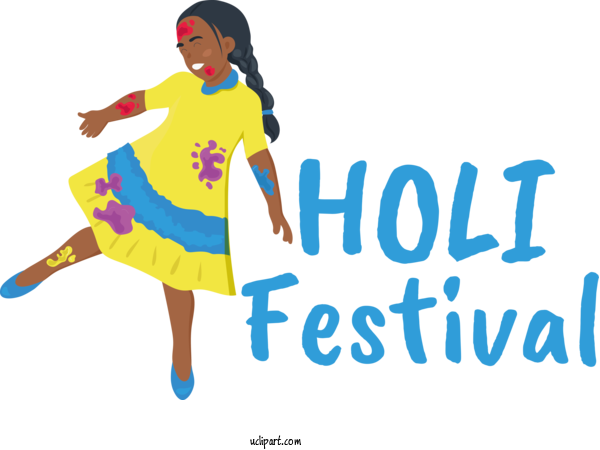 Free Holidays Logo Clothing Human For Holi Clipart Transparent Background