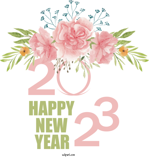 Free Holidays Floral Design ST.AU.150 MIN.V.UNC.NR AD Flower For New Year 2023 Clipart Transparent Background