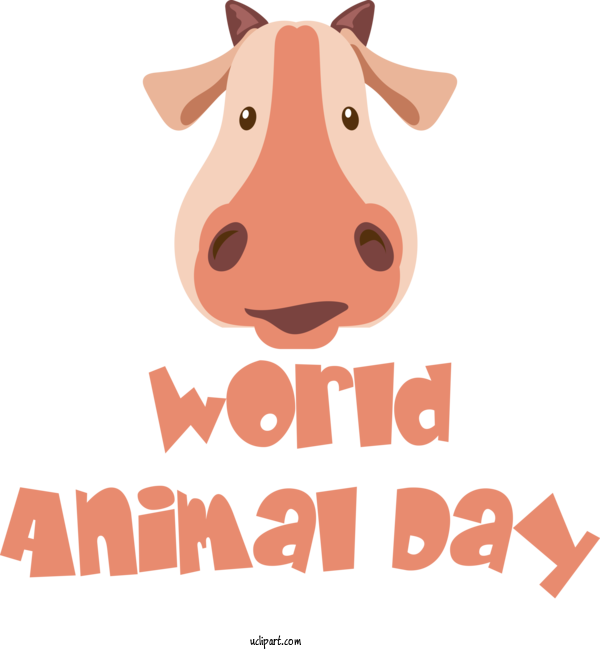 Free Holidays Snout Cartoon Pig For World Animal Day Clipart Transparent Background