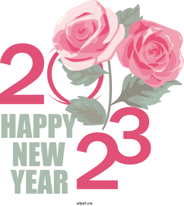 Free Holidays Flower Floral Design Garden Roses For New Year 2023 Clipart Transparent Background