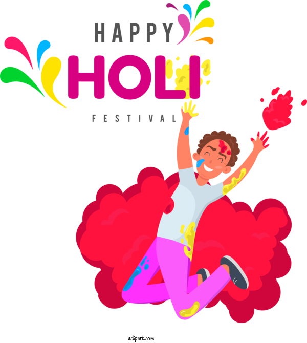 Free Holidays Drawing Christmas Graphics Logo For Holi Clipart Transparent Background