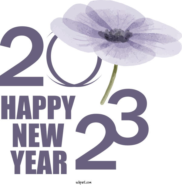 Free Holidays Cut Flowers Floral Design Violet For New Year 2023 Clipart Transparent Background