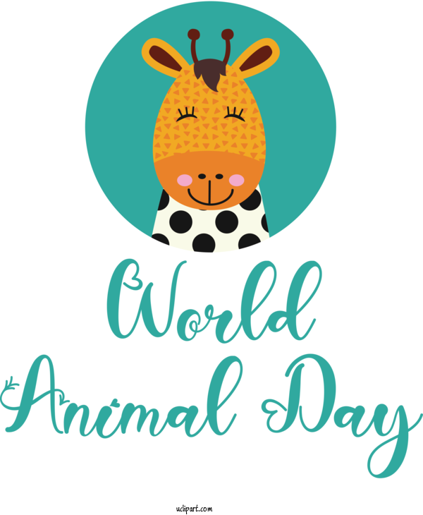 Free Holidays Design Cartoon Logo For World Animal Day Clipart Transparent Background