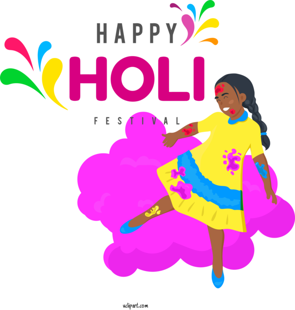 Free Holidays Holi Drawing Gulal For Holi Clipart Transparent Background