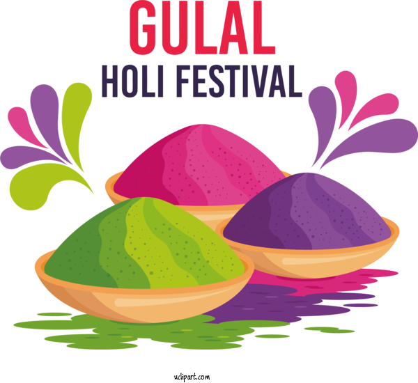 Free Holidays Holi Holiday Gulal For Holi Clipart Transparent Background