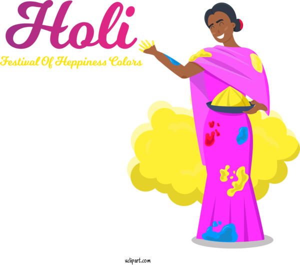 Free Holidays Drawing Design Painting For Holi Clipart Transparent Background