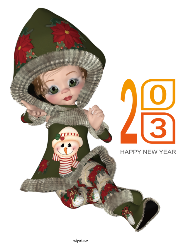 Free Holidays Doll Christmas Bauble For New Year 2023 Clipart Transparent Background