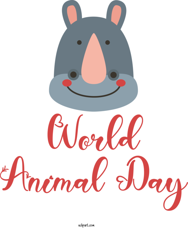 Free Holidays Design Cartoon Snout For World Animal Day Clipart Transparent Background