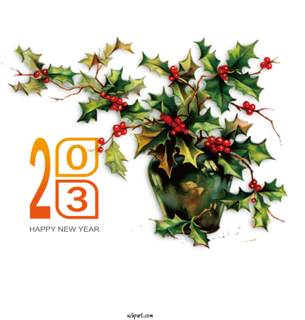 Free Holidays Christmas Graphics Common Holly Mistletoe For New Year 2023 Clipart Transparent Background