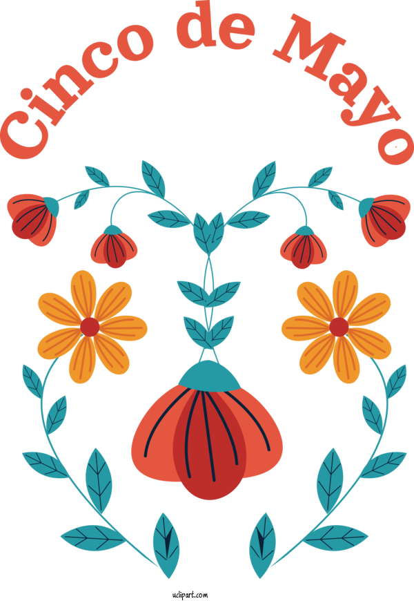 Free Holidays Leaf Design Floral Design For Cinco De Mayo Clipart Transparent Background