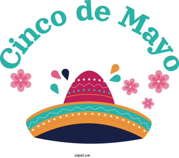 Free Holidays Design Hat Logo For Cinco De Mayo Clipart Transparent Background