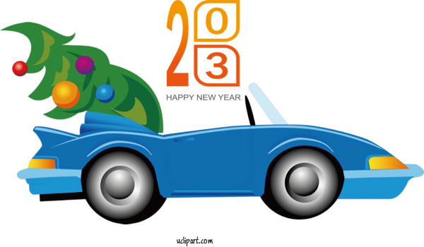 Free Holidays Car Ded Moroz Snegurochka For New Year 2023 Clipart Transparent Background