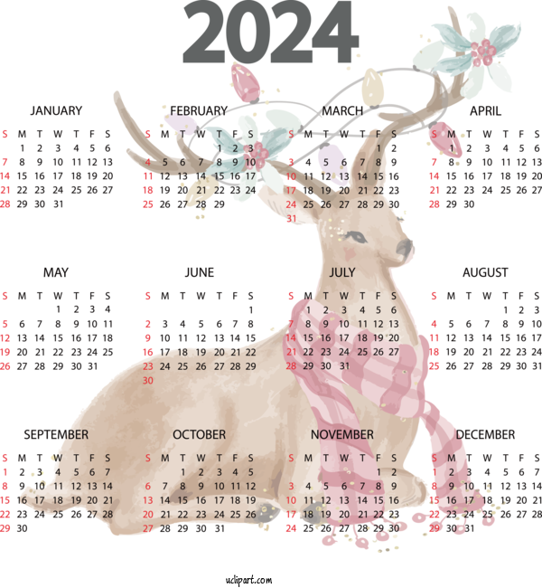 Free Life CeBIT 2014 Reindeer Design For Yearly Calendar Clipart Transparent Background