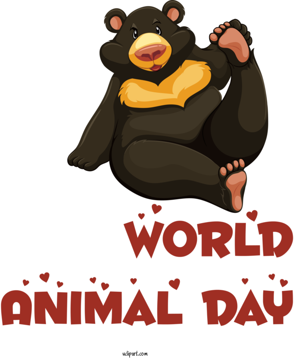 Free Holidays Birds Bears Cartoon For World Animal Day Clipart Transparent Background